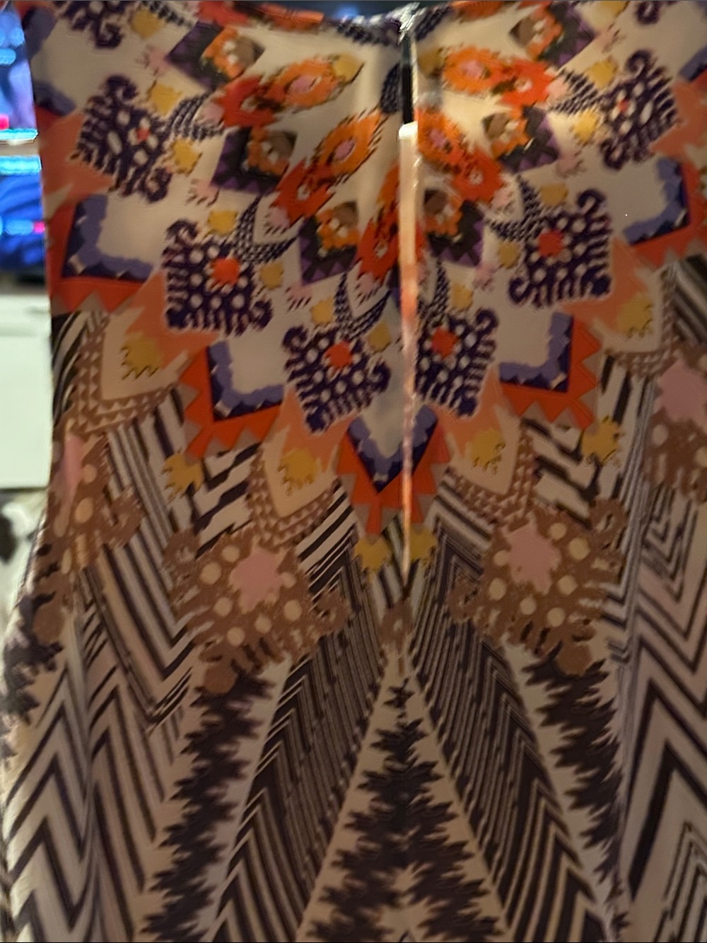 HD in Paris Maxi Dress — Orange, Blue, Beige, Black Pattern - Picture 8 of 8